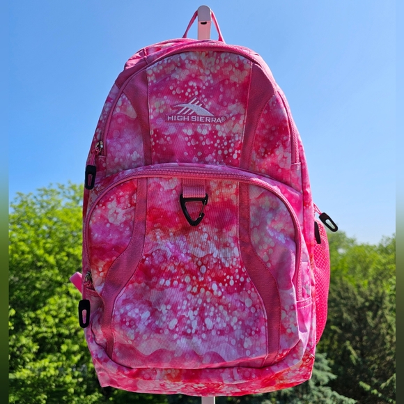 High Sierra Handbags - HIGH SIERRA Pink Acid Wash Laptop Backpack with Cup Holder NWOT